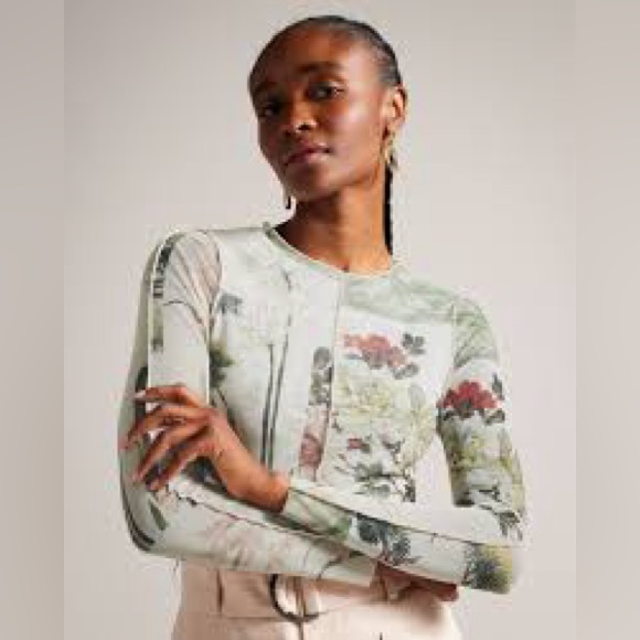 Ted Baker Multicolor Botanical Long Sleeve Top - Picture 12 of 15